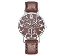 RORIOS Montre à Quartz Homme avec Trois sous-dials Montres Bracelet en Cuir Décontractée Watches Analogique Mode pour Une Utilisation Quotidienne Marron