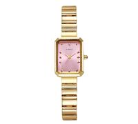 RORIOS Montre À Quartz pour Femme Bracelet Acier Inoxydable Doré Montres Robe avec Cadran Rectangulaire Élégante Rose