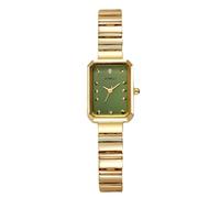 RORIOS Montre À Quartz pour Femme Bracelet Acier Inoxydable Doré Montres Robe avec Cadran Rectangulaire Élégante Vert