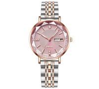 RORIOS Montre Analogique à Quartz pour Femme avec Bracelet en Acier Inoxydable - Diamant, Étanche, pour Filles et Femmes