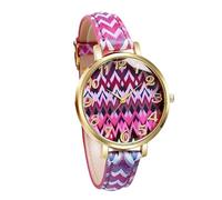RORIOS Montre Bohème Femme Montres Analogique à Motifs Ethniques avec Bracelet Coloré Pièce Horlogère Bohémienne Mode pour Amateurs Boho-Chic Rose-Noir-Violet