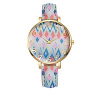RORIOS Montre Bohème Femme Montres Analogique à Motifs Ethniques avec Bracelet Coloré Pièce Horlogère Bohémienne Mode pour Amateurs Boho-Chic Rouge-Rose-Bleu-Vert