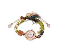 RORIOS Montre Bohème Femme Montres Quartz Vintage Tressée Artisanale avec Fermeture Réglable Accessoire de Mode Léger Blanc