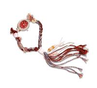 RORIOS Montre Bohème Femmes Bracelet Tressé avec Tassel Perles Quartz Analogique Étanche Accessoire Mode pour Plage Fête & Vie Quotidienne Rouge
