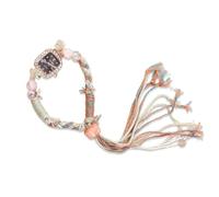 RORIOS Montre Bohème pour Femmes - Bracelet Tressé Artisanal Pendentif de Perles Vintage Accessoire Mode Casual Plage/Voyage/Festival Noir