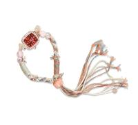 RORIOS Montre Bohème pour Femmes - Bracelet Tressé Artisanal Pendentif de Perles Vintage Accessoire Mode Casual Plage/Voyage/Festival Rouge