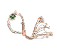 RORIOS Montre Bohème pour Femmes - Bracelet Tressé Artisanal Pendentif de Perles Vintage Accessoire Mode Casual Plage/Voyage/Festival Vert