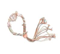 RORIOS Montre Bohème pour Femmes - Bracelet Tressé Artisanal Pendentif de Perles Vintage Accessoire Mode Casual Plage/Voyage/Festival Blanc