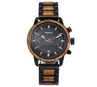 RORIOS Montre Bois Hommes Quartz Montre Chronographe Montre Bois Vintage Multifonctions Bois de Montres Naturel étanche Montre pour Hommes