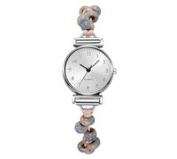 RORIOS Montre Bracelet Analogique Femme Léger Band Élastique avec Strass Mode Montres Quotidienne pour Femmes Blanc