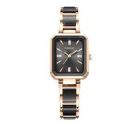 RORIOS Montre Bracelet Carrée pour Femmes Bracelet Métallique Cadran Strass Ornée Montres Mode et Élégantes Watch Noir