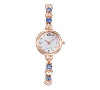 RORIOS Montre Bracelet Fashion Femme Mouvement Quartz Décoration Cristal Bracelet en Métal Élégant Montres Soirée pour Femmes Bleu