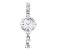 RORIOS Montre Bracelet Fashion Femme Mouvement Quartz Décoration Cristal Bracelet en Métal Élégant Montres Soirée pour Femmes Blanc argenté