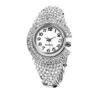 RORIOS Montre Bracelet Femme avec Cristaux Montres à Quartz Incrustée Strass Montres Soirée & Jour à la Mode Argent