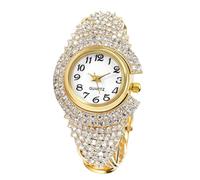RORIOS Montre Bracelet Femme avec Cristaux Montres à Quartz Incrustée Strass Montres Soirée & Jour à la Mode Or