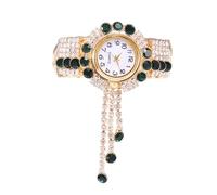RORIOS Montre Bracelet Femme avec Strass Élégante Montres Bangle Ton Or à Mouvement Quartz Watch Mode Multicolore pour Usage Quotidien & Cadeau Vert