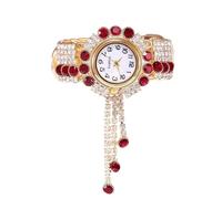 RORIOS Montre Bracelet Femme avec Strass Élégante Montres Bangle Ton Or à Mouvement Quartz Watch Mode Multicolore pour Usage Quotidien & Cadeau Rouge