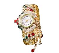 RORIOS Montre Bracelet Femme Or avec Décor Strass Montres Élégante Quarzo Analogique Watches de Mode Parfaite pour Elle Rouge Vert