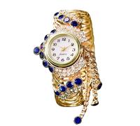 RORIOS Montre Bracelet Femme Or avec Décor Strass Montres Élégante Quarzo Analogique Watches de Mode Parfaite pour Elle Bleu