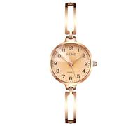 RORIOS Montre Bracelet pour Femmes Montre de Poignet Dames Élégant Montres Analogique Quartz Montre Mode Acier Inoxydable Montre Minimaliste Or Café