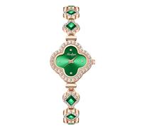 RORIOS Montre Clover Montre Quartz avec Bracelet en Diamant étanche Affichage Analogique Classic pour Femme Vert