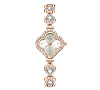 RORIOS Montre Clover Montre Quartz avec Bracelet en Diamant étanche Affichage Analogique Classic pour Femme Blanc