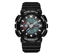 RORIOS Montre Couple Électronique Montre de Poignet Multifonction Militaire Montre Hommes Femmes Montre Digitale Quartz Bracelet Résine pour Filles Garçons Noir A