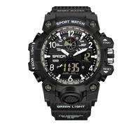 RORIOS Montre Couple Sport Montre Bracelet de Poignet Électronique Double Affichage Montre Digitale Quartz Montre Multifonction Militaire pour Femmes Étanche Noir