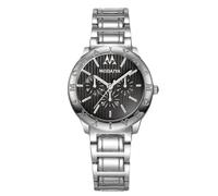 RORIOS Montre de Mode Élégante au Mouvement Quartz pour Femme avec Bracelet en Métal Montres Robe Stylée pour Le Quotidien & Les Soirées Argent Noir