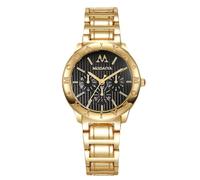 RORIOS Montre de Mode Élégante au Mouvement Quartz pour Femme avec Bracelet en Métal Montres Robe Stylée pour Le Quotidien & Les Soirées Or Noir