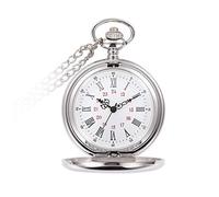 RORIOS Montre de Poche Vintage Montre de Poche à Quartz Acier Inoxydable Antique Montre à Gousset