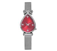 RORIOS Montre Élégante Femme Forme de Goutte Bracelet en Acier Inoxydable Accessoire Mode pour Usage Quotidien et Soirées Rouge