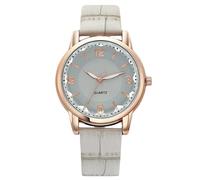 RORIOS Montre Facile à Lire Bracelet en Cuir Quartz Analogique Numérique Mode Montres étanche Délicate Watches pour Femme Gris