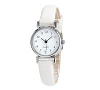 RORIOS Montre Facile à Lire Quartz Analogique Numérique Montre avec Bracelet en Cuir Simple Classic étanche Watches pour Femme Blanc