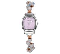 RORIOS Montre Femme à Cadran Carré Bracelet Tressé Perles de Mode Montres Quartz Élégante et Décontractée avec Options Rose/Bleu/Vert Pourpre pour Le Quotidien Violet