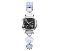 RORIOS Montre Femme Ado avec Charm Smiley Élégante Petite Montre Quartz Léger Analogique Mode pour Adolescentes & Jeunes Femmes Noir