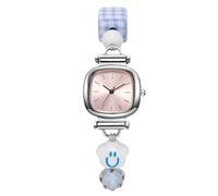 RORIOS Montre Femme Ado avec Charm Smiley Élégante Petite Montre Quartz Léger Analogique Mode pour Adolescentes & Jeunes Femmes Rose