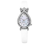 RORIOS Montre Femme avec Cadran en Forme de Goutte et Décoration Strass Plusieurs Couleurs Styles Cadran Elegante Montres pour Dames Blanc A