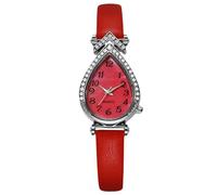 RORIOS Montre Femme avec Cadran en Forme de Goutte et Décoration Strass Plusieurs Couleurs Styles Cadran Elegante Montres pour Dames Rouge A