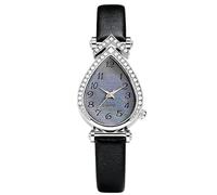RORIOS Montre Femme avec Cadran en Forme de Goutte et Décoration Strass Plusieurs Couleurs Styles Cadran Elegante Montres pour Dames Noir A