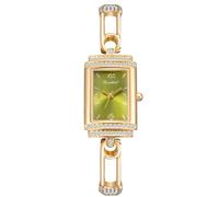 RORIOS Montre Femme avec Cristal Cadran rectangulaire Mouvement Quartz étanche Bijou élégant pour Robe Quotidien et Cadeau Vert