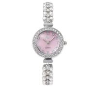 RORIOS Montre Femme avec Strass Bracelet en Perles Pièce élégante pour Quotidien & Soirée chez Les Femmes à la Mode Rose