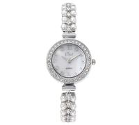 RORIOS Montre Femme avec Strass Bracelet en Perles Pièce élégante pour Quotidien & Soirée chez Les Femmes à la Mode Blanc