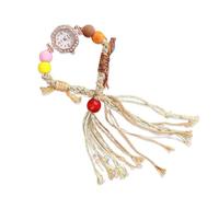 RORIOS Montre Femme Bohème Bracelet Perlé Artisanal & Pampille Montres Analogique à Mouvement Quartz Watch de Mode Léger pour Quotidien Voyage & Fête Blanc