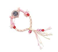 RORIOS Montre Femme Bohème Montres Bracelet Artisanale Tressée Cadran Strass Bracelet à Franges Réglable Watch Mode Léger Noir