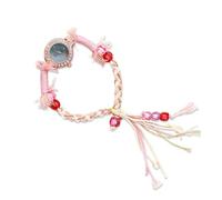 RORIOS Montre Femme Bohème Montres Bracelet Artisanale Tressée Cadran Strass Bracelet à Franges Réglable Watch Mode Léger Vert