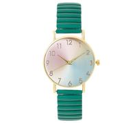 RORIOS Montre Femme Cadran Dégradé Bracelet Extensible Acier Inoxydable Montres Quartz Analogique Lisible Usage Quotidien & Cadeau Anniversaire Fête Vert