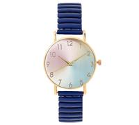 RORIOS Montre Femme Cadran Dégradé Bracelet Extensible Acier Inoxydable Montres Quartz Analogique Lisible Usage Quotidien & Cadeau Anniversaire Fête Bleu