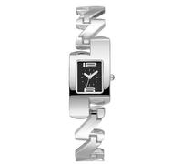 RORIOS Montre Femme de Mode Carrée en Acier Montres à Quartz Multicolore Bracelet Watch Stylish Piece Horlogère Jour pour Femmes Argent Noir