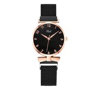 RORIOS Montre Femme Élégante à Cadran Floral 3D Bracelet Métal Premium Montres Quartz pour Quotidien Loisirs & Soirée Noir